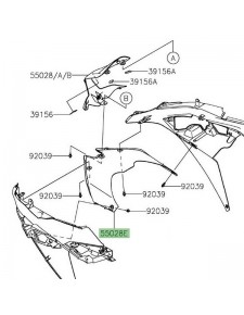 Habillage inférieur tête de fourche Kawasaki Ninja 650 (2020-2021) | Réf. 550280722