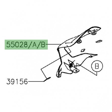 "Museau" tête de fourche Kawasaki Ninja 650 (2020-2021) | Moto Shop 35