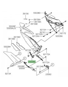 "V" gauche bas de carénage Kawasaki Ninja 650 (2020-2021) |Réf. 550280600