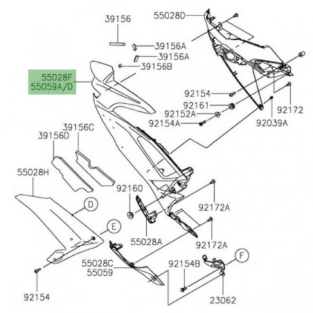 Flanc de carénage gauche Kawasaki Ninja 650 (2020-2021) | Moto Shop 35