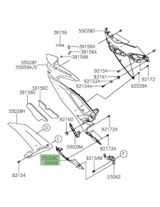 Bas de carénage gauche peint Kawasaki Ninja 650 (2020-2021) | Moto Shop 35