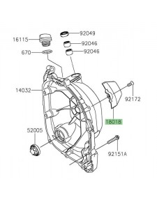 Cache plastique carter d'embrayage Kawasaki Z900RS (2018-2021) | Réf. 180180605