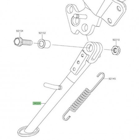 Béquille latérale Kawasaki 34024015118R | Moto Shop 35
