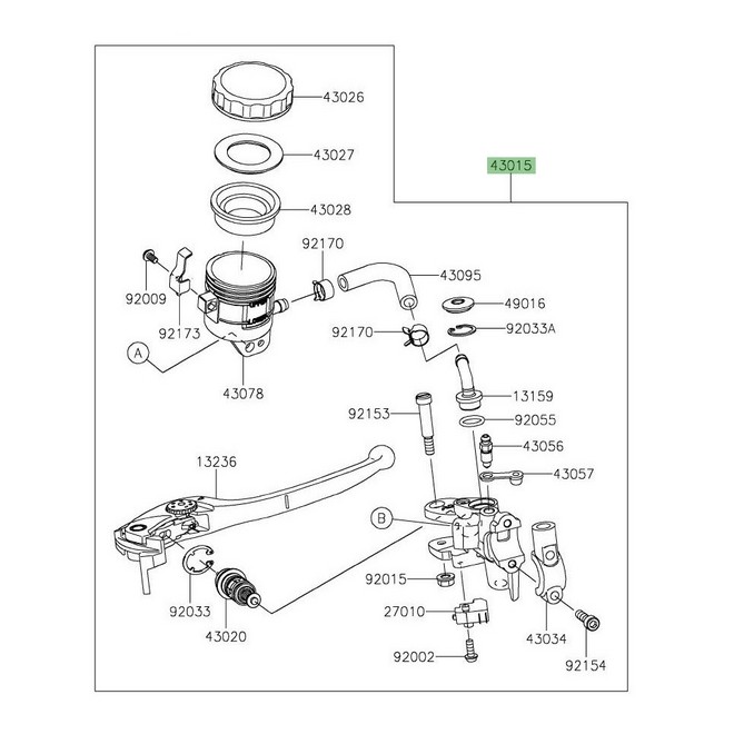 Maître cylindre avant Kawasaki Z900RS (2018-2021) | Moto Shop 35