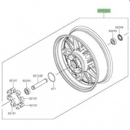 Jante arrière d'origine Kawasaki Z900RS (2018-2021) | Moto Shop 35