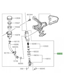 Maître-cylindre arrière Kawasaki 430150664 | Moto Shop 35