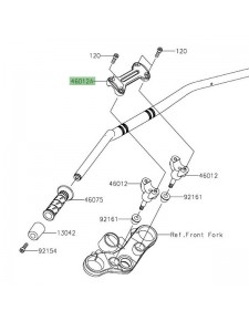 Pontet supérieur de guidon Kawasaki Z900RS (2018-2021) | Réf. 46012038218R