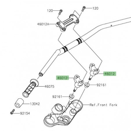 Pontet de guidon Kawasaki Z900RS (2018-2021) | Réf. 46012038118R