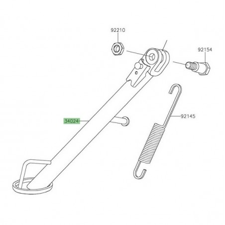 Béquille latérale d'origine Kawasaki 340240138 | Moto Shop 35