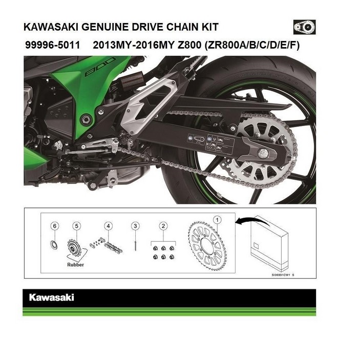 Kit Chaîne d'origine Kawasaki Z800 (2013-2016) | Réf. 999965011