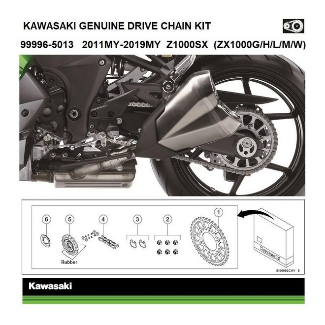 Kit Chaîne d'origine Kawasaki Z1000SX (2011-2019) | Réf. 999965013