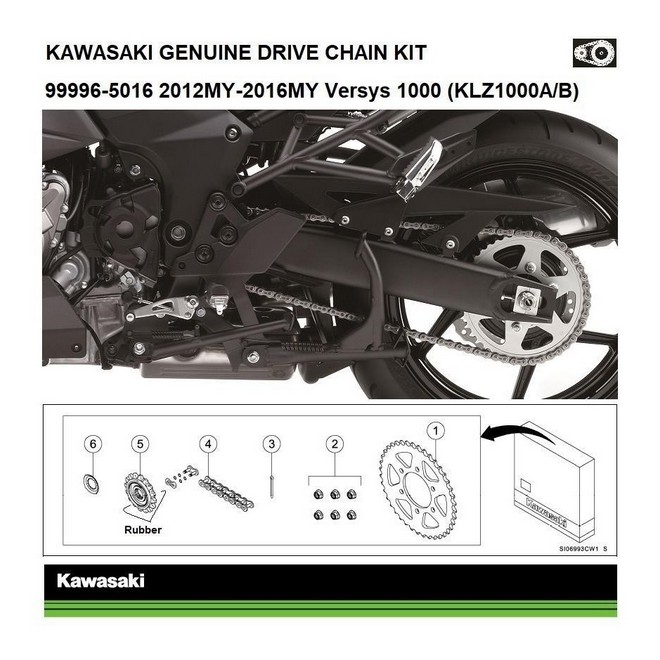 Kit Chaîne d'origine Kawasaki Versys 1000 (2012-2023) | Réf. 999965016
