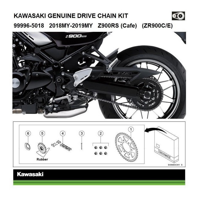 Kit Chaîne d'origine Kawasaki Z900RS (2018-2024) | Réf. 999965018