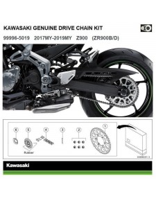 Caltric Kit chaîne d'entraînement et pignon bleu compatible avec Kawasaki  Zr1000G Z1000 Abs 2014-2018 : : Auto