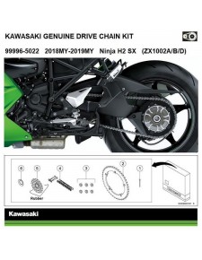 Kit Chaîne d'origine Kawasaki Ninja H2 SX (2018-2025) | Réf. 999965022