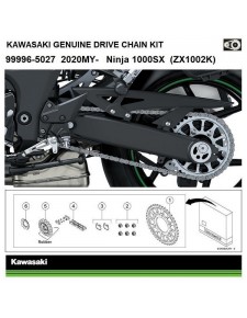 Kit chaîne d'origine Kawasaki Ninja 1000SX (2020-2024) | Réf. 999965027