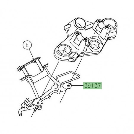 Support tête de fourche supérieur Kawasaki Z125 (2019-2024) | Réf. 391370691