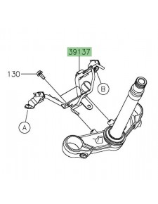 Support tête de fourche inférieur Kawasaki Z125 (2019-2020) | Réf. 391370622