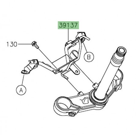 Support tête de fourche inférieur Kawasaki Z125 (2019-2020) | Réf. 391370622