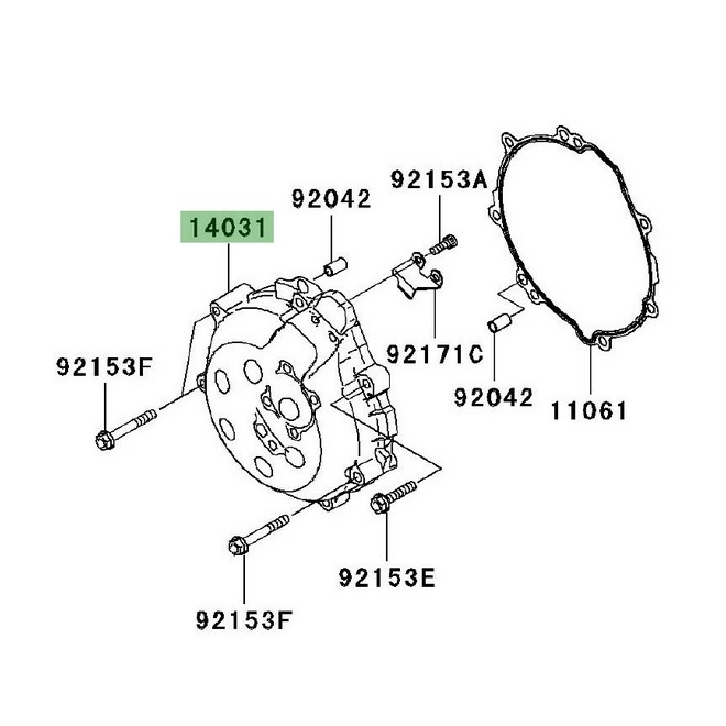 Carter d'alternateur Kawasaki ZZR 1400 (2006-2011) | Réf. 14031007111E - 140310095