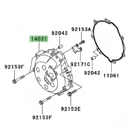 Carter d'alternateur Kawasaki ZZR 1400 (2006-2011) | Réf. 14031007111E - 140310095
