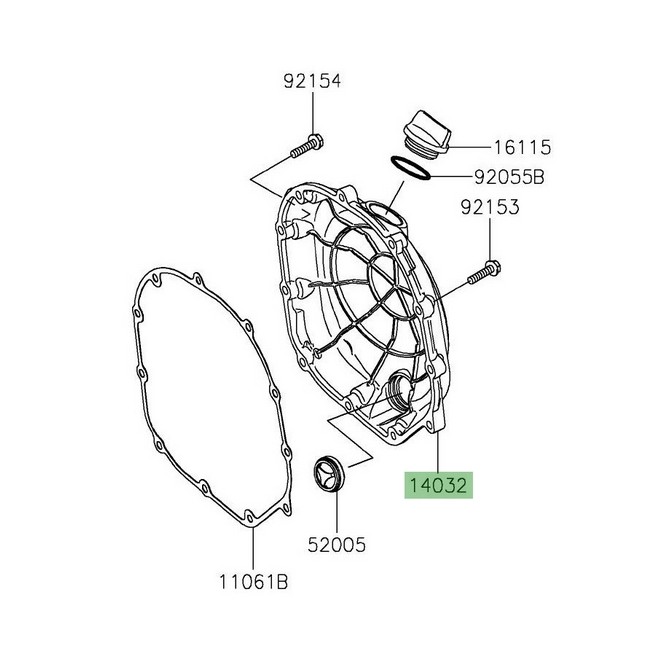 Carter d'embrayage Kawasaki ZZR 1400 (2006-2011) | Réf. 14032008911E - 140320570