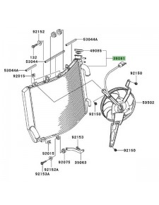 Radiateur d'eau d'origine Kawasaki ZZR 1400 (2006-2011) | Réf. 390610080