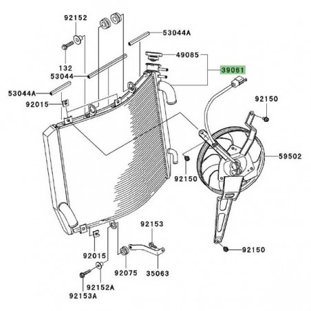Radiateur d'eau d'origine Kawasaki ZZR 1400 (2006-2011) | Réf. 390610080
