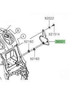 Cache batterie Kawasaki ZZR 1400 (2008-2020) | Réf. 36001008018T