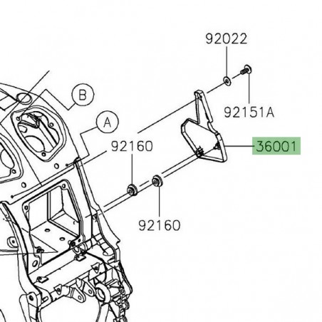 Cache batterie Kawasaki ZZR 1400 (2008-2020) | Réf. 36001008018T