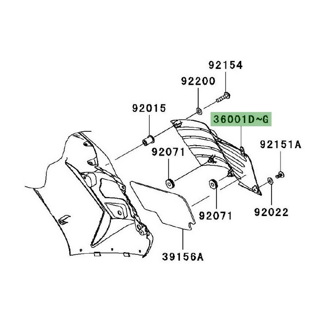 Grip genoux droit peint Kawasaki ZZR 1400 (2006-2011) | Moto Shop 35