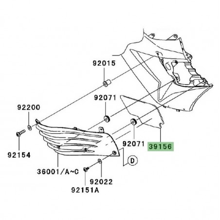 Mousse de carénage Kawasaki 391560185 | Moto Shop 35
