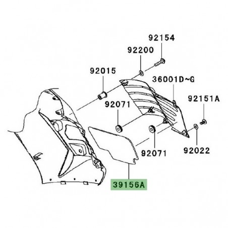 Mousse de carénage Kawasaki 391560186 | Moto Shop 35