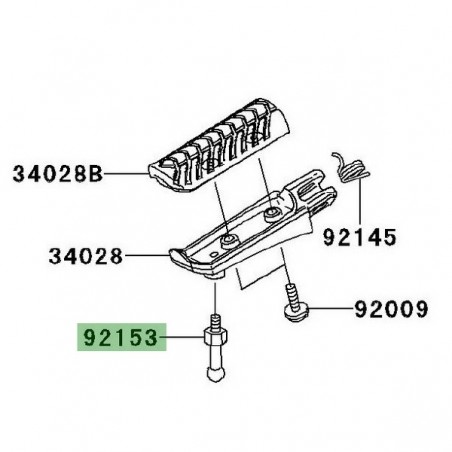 Téton de repose-pieds avant Kawasaki 921541854 | Moto Shop 35