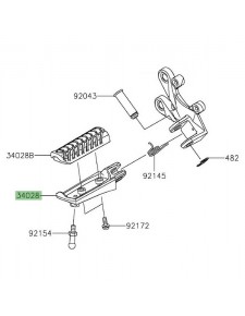 Repose-pied avant gauche Kawasaki ZZR 1400 (2006-2020) | Réf. 340280031