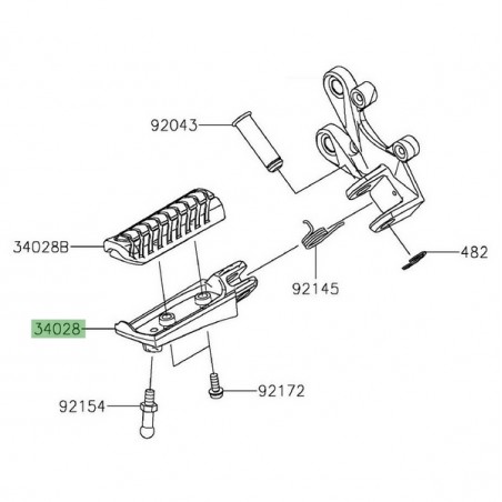 Repose-pied avant gauche Kawasaki ZZR 1400 (2006-2020) | Réf. 340280031