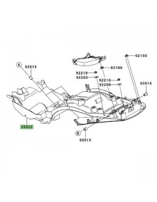 Passage de roue arrière Kawasaki ZZR 1400 (2006-2011) | réf. 350220093