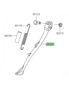 Béquille latérale Kawasaki ZZR 1400 (2006-2007) | Réf. 34024002611E