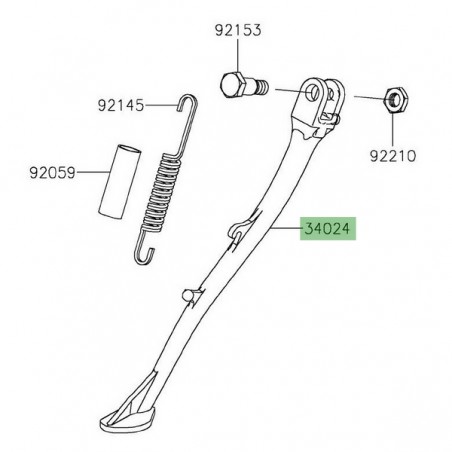 Béquille latérale Kawasaki ZZR 1400 (2006-2007) | Réf. 34024002611E