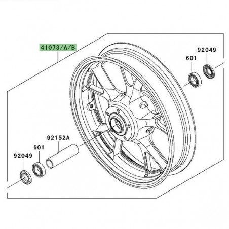 Jante avant d'origine Kawasaki ZZR 1400 (2006-2011) | Moto Shop 35