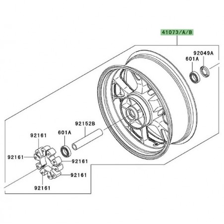 Jante arrière d'origine Kawasaki ZZR 1400 (2006-2011) | Moto Shop 35