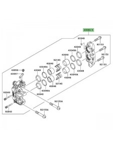 Étrier de frein avant Kawasaki ZZR 1400 (2006-2020) | Réf. 430800046DJ - 430800047DJ