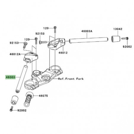 Demi-guidon gauche Kawasaki ZZR 1400 (2006-2011) | Réf. 460030134