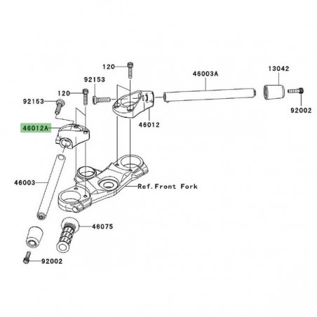 Support demi-guidon gauche Kawasaki ZZR 1400 (2006-2020) | Réf. 460120317