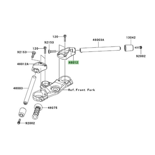 Support demi-guidon droit Kawasaki ZZR 1400 (2006-2020) | Réf. 460120316