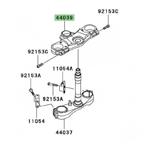 Té de fourche supérieur Kawasaki ZZR 1400 (2006-2011) | Réf. 44039006011E