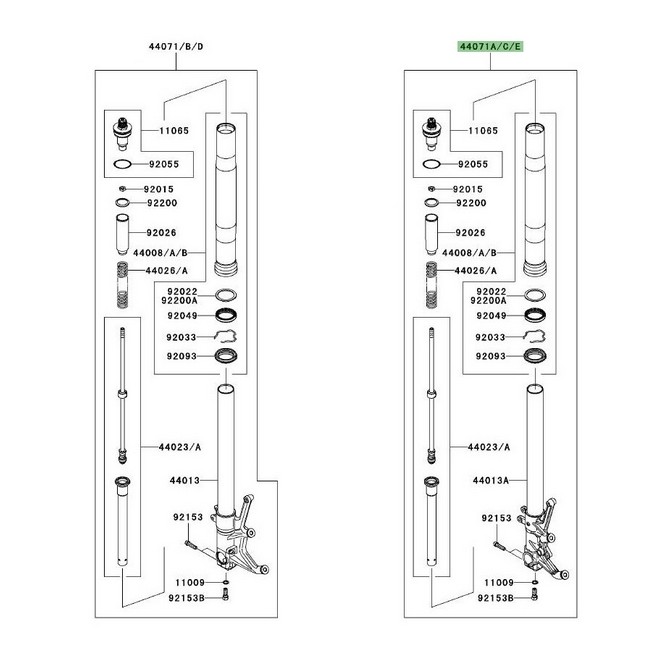 Bras de fourche droit Kawasaki ZZR 1400 (2006-2011) | Moto Shop 35