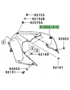 Habillage de réservoir peint Kawasaki ZZR 1400 (2006-2011)