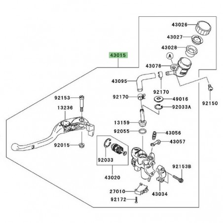 Maître-cylindre d'embrayage Kawasaki ZZR 1400 (2006-2009) | Réf. 430150115