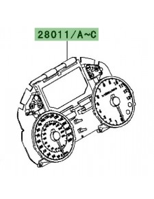 Compteur seul Kawasaki ZZR 1400 (2008-2011) | Réf. 280110129